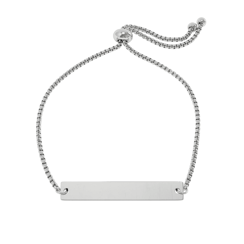 Adjustable Flat Bar Bracelet (Engraving)